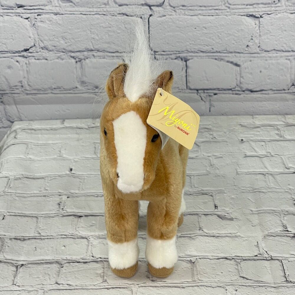 Miyoni by Aurora Brown Tan Horse 11 Inch Standing Plush Stuffed Animal New W/Tag